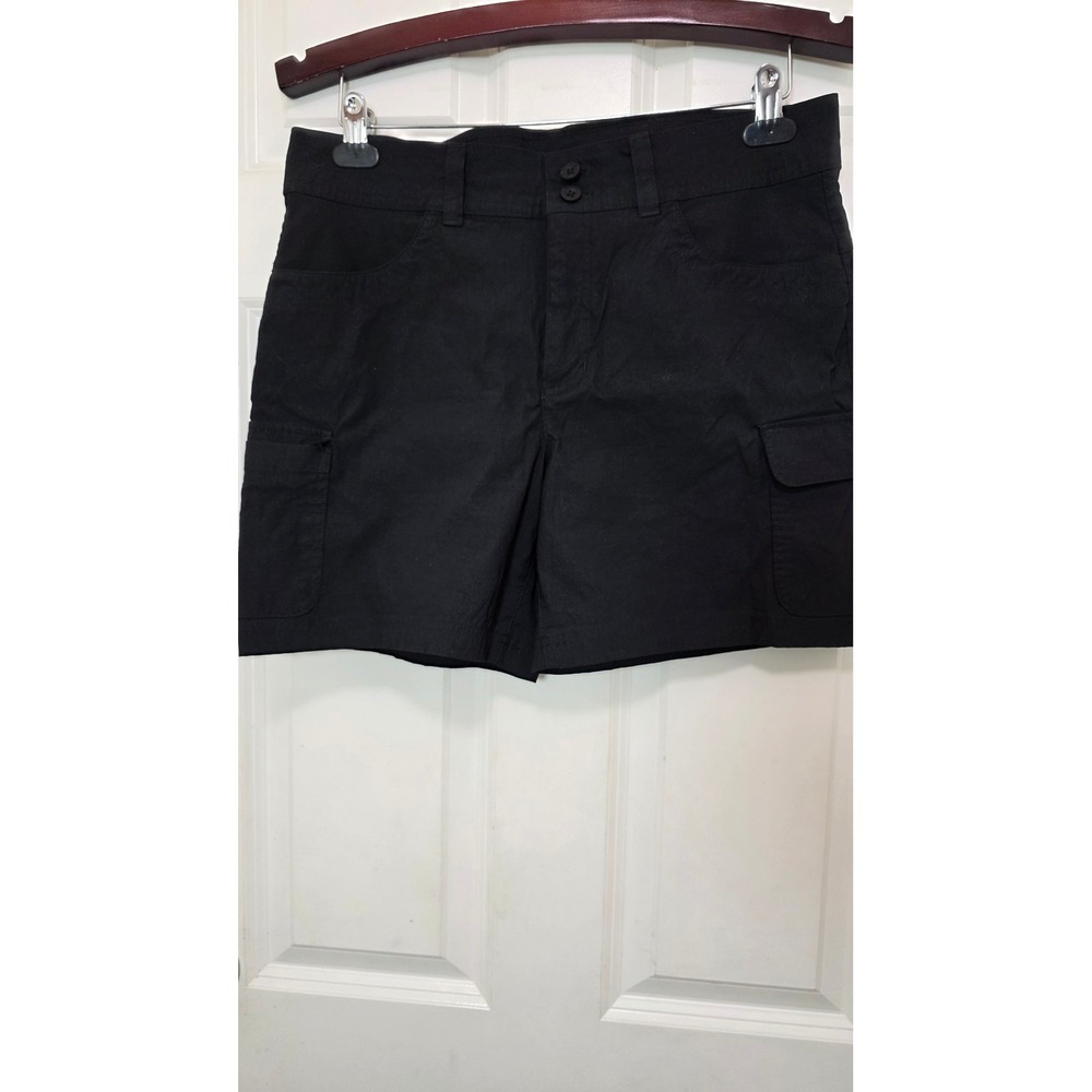 Eddie Bauer Summer‎ Trail Shorts Womens 12 Black Cargo Hiking Outdoor Stretch